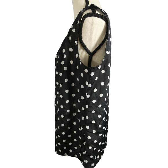 Merona Women's Large Blouse Polka Dots Sleeveless Polyester Lightweight - Picture 3 of 5